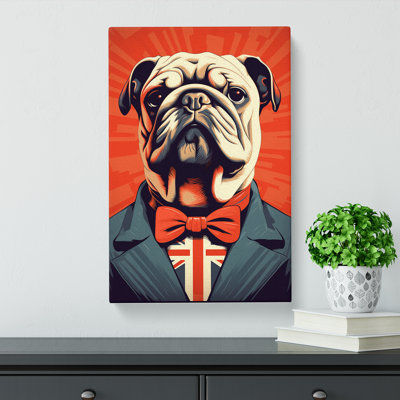 British Bulldog Constructivism - Wrapped Canvas