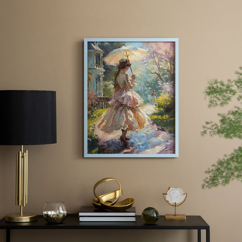 «WOMEN Series DCCLX III», reproduction encadrée - bois massif, Bleu, H 21 po x l 17 po