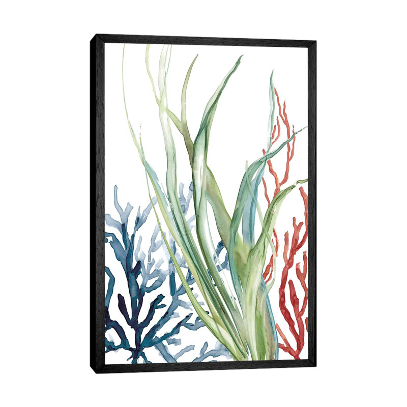 Ocean Garden II 1 Piece Painting on Canvas, 152.5 cm H x 101.5 cm W, Black Framed