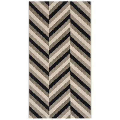 Tapis extérieur crème / noir Arneshia