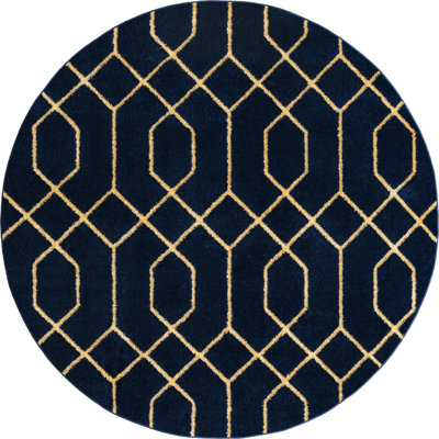 Tapis bleu marine et doré Glam