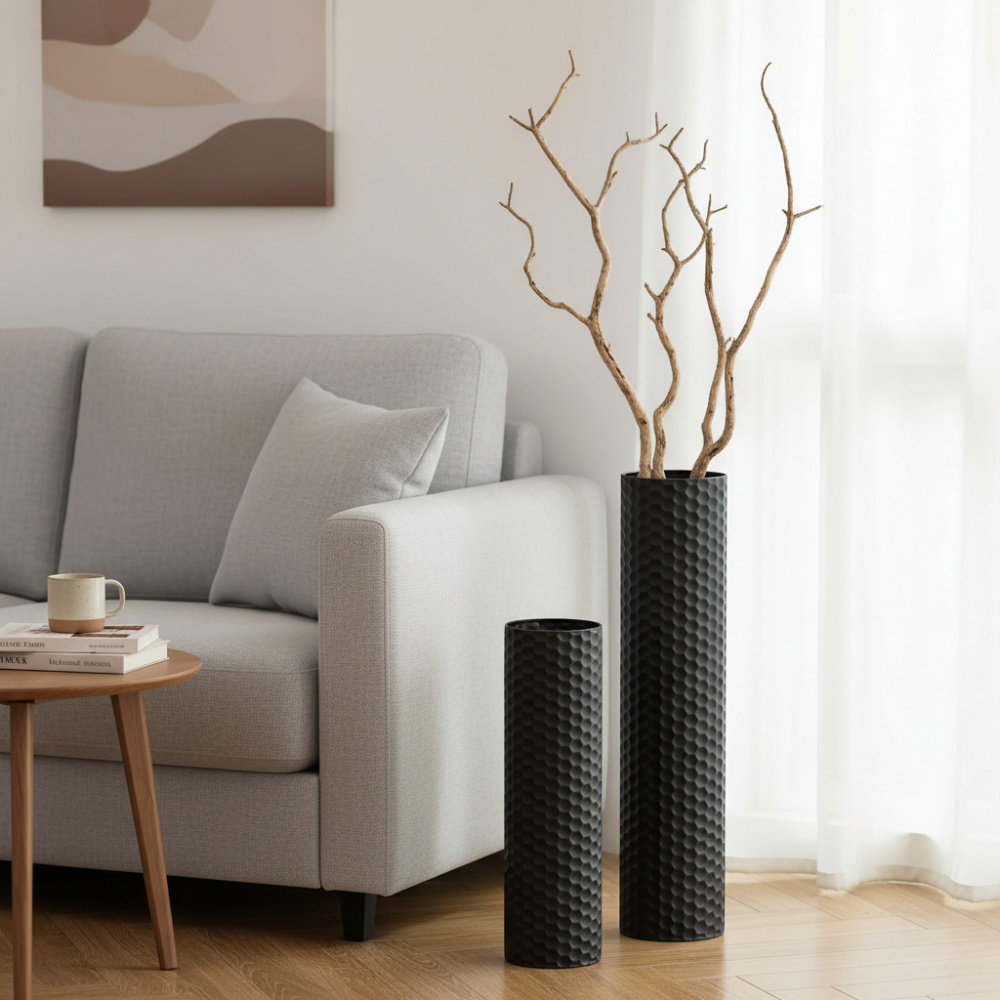 Tall Black Floor Vasenull