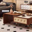Table basse rétractable en noyer