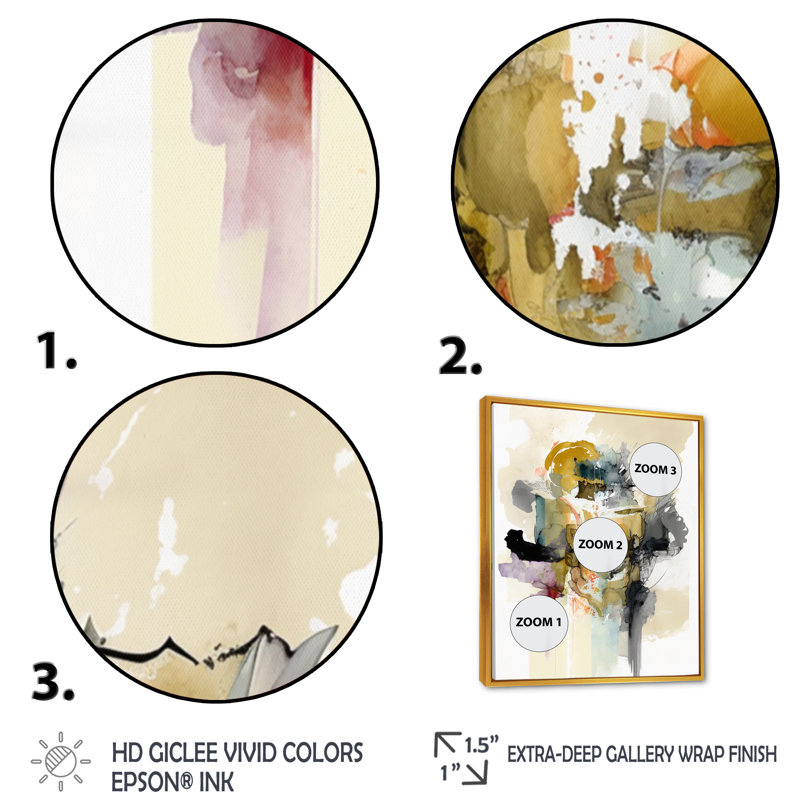 " Alizarin Order ", 40" H x 30" W x 1.5" D, Gold Floater Framed Canvas
