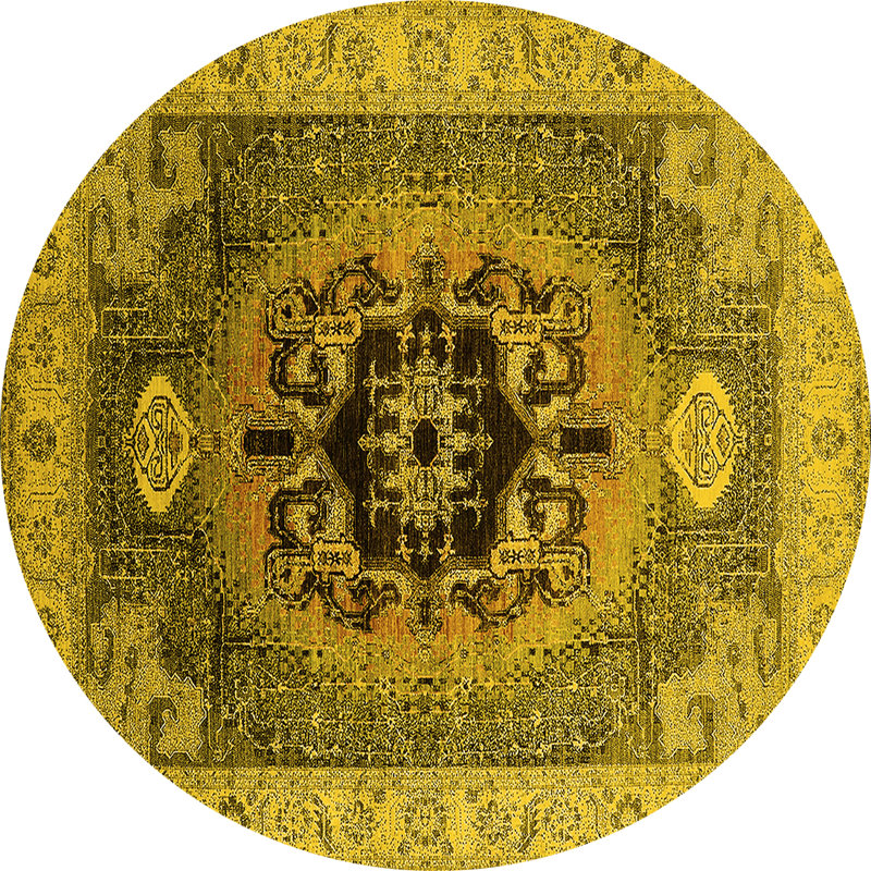 Tapis jaune Mid-Century moderne 2650