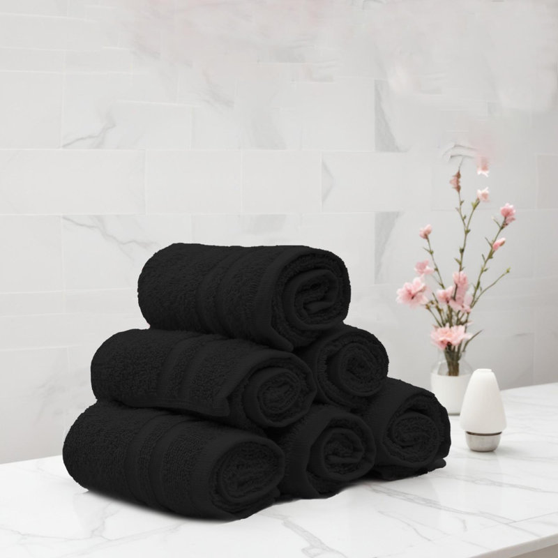 Masoud Guest Towels 30x50, Black