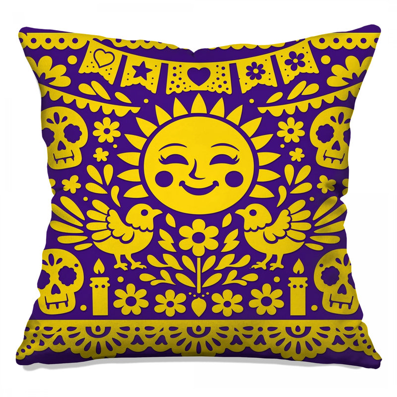 Jour des morts Coussins décoratifs double face, 16 x 16 pouces