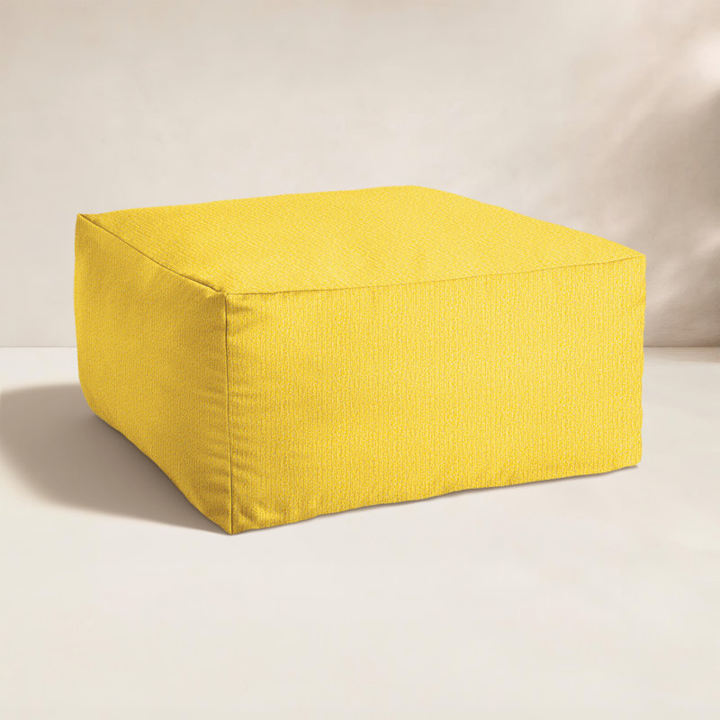 Repose-pieds d'extérieur rembourré avec coussin Sunbrella®, Jaune
