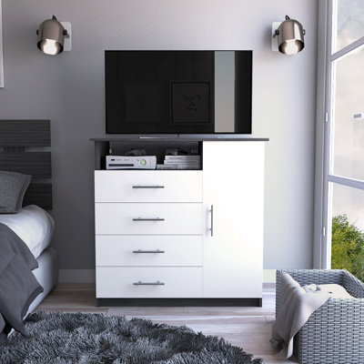 Commode 4 tiroirs avec placard vertical Khenadi