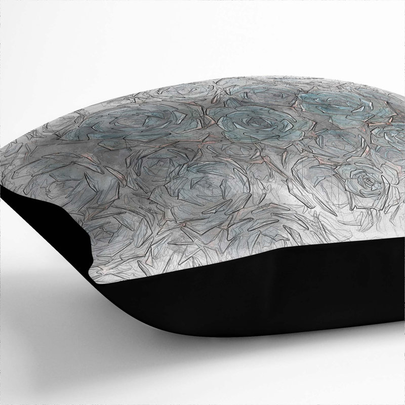 Square Throw Cushion, Black, 40cm H x 40cm W x 15cm D