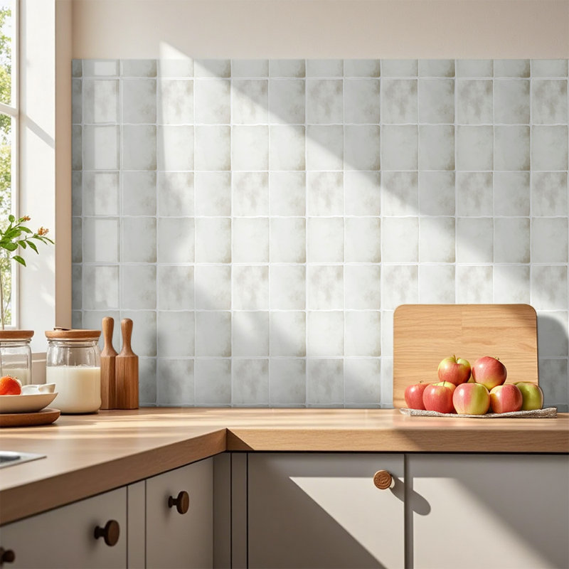 23cm x 23cm Peel and Stick Tile, White