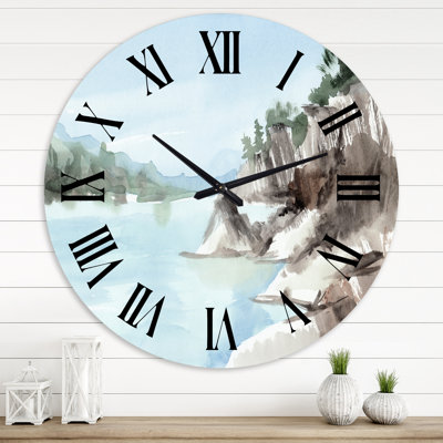 Horloge murale Rocks By The Blue Lake - Lake House