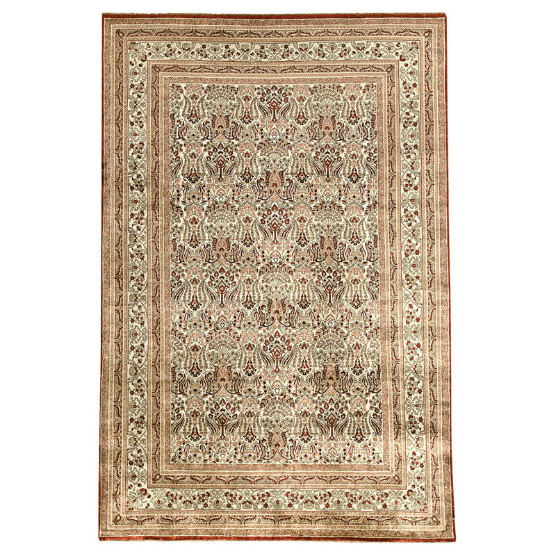 Hand Knotted Area Rug in Ivory