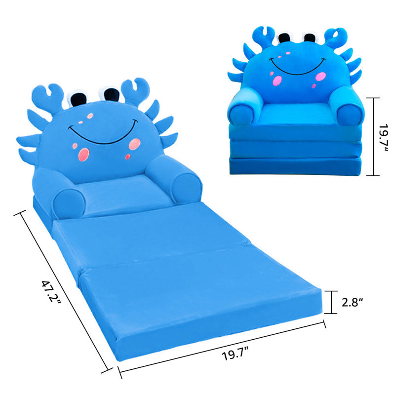 Canapé-lit pour tout-petit 3 en 1, Crabe bleu
