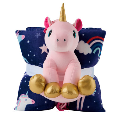 Olivia & Finn 3-Piece Unicorn Throw and Decorative Pillow Set
