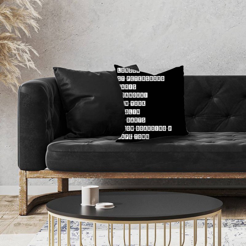 Table of big cities - 18"x18" Throw pillow cover - Poly twill - Print on demand, Pillow Cover Only - No Insert