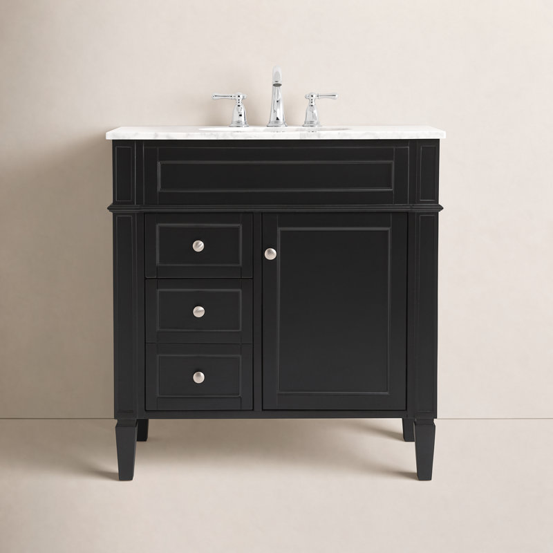 Ensemble de meuble-lavabo simple 32 "Rivers, Noir, noir, noir, noir