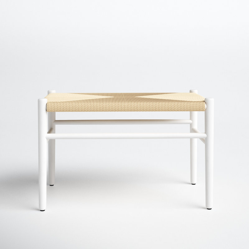 Solid Wood Accent Stool, White