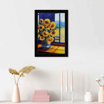 «Window Sunflowers II» par Oliver Gal - impression encadrée