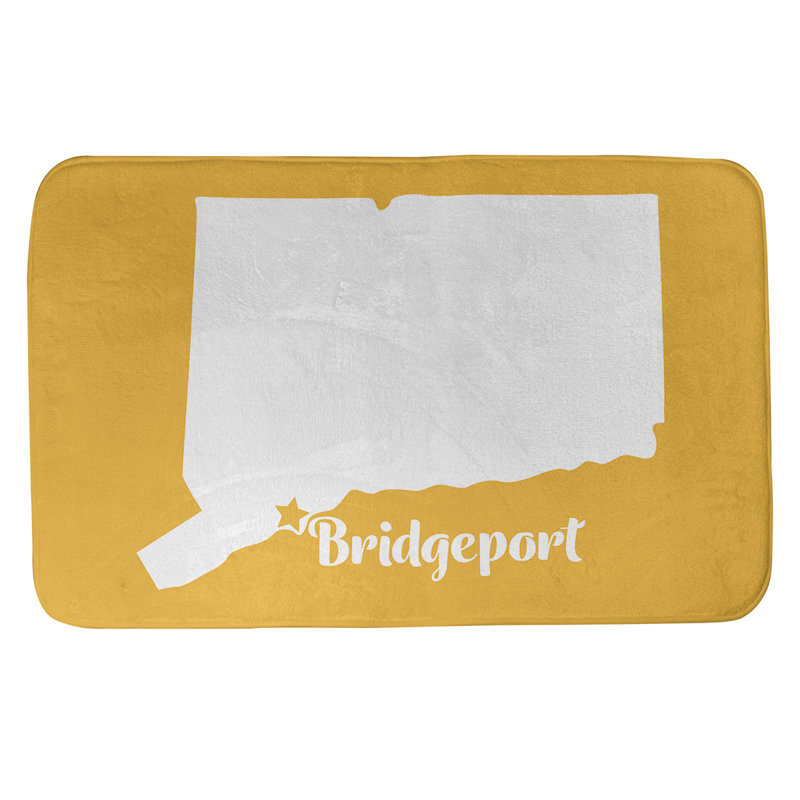 Tapis pour salle de bain connecticut bridgeport, l 21 po x L 34 po, Jaune