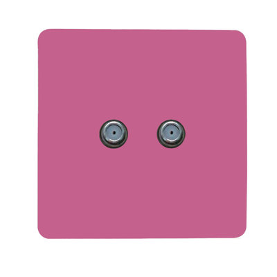Trendi Switch 2 Gang Male F-Type Satellite Television Socket