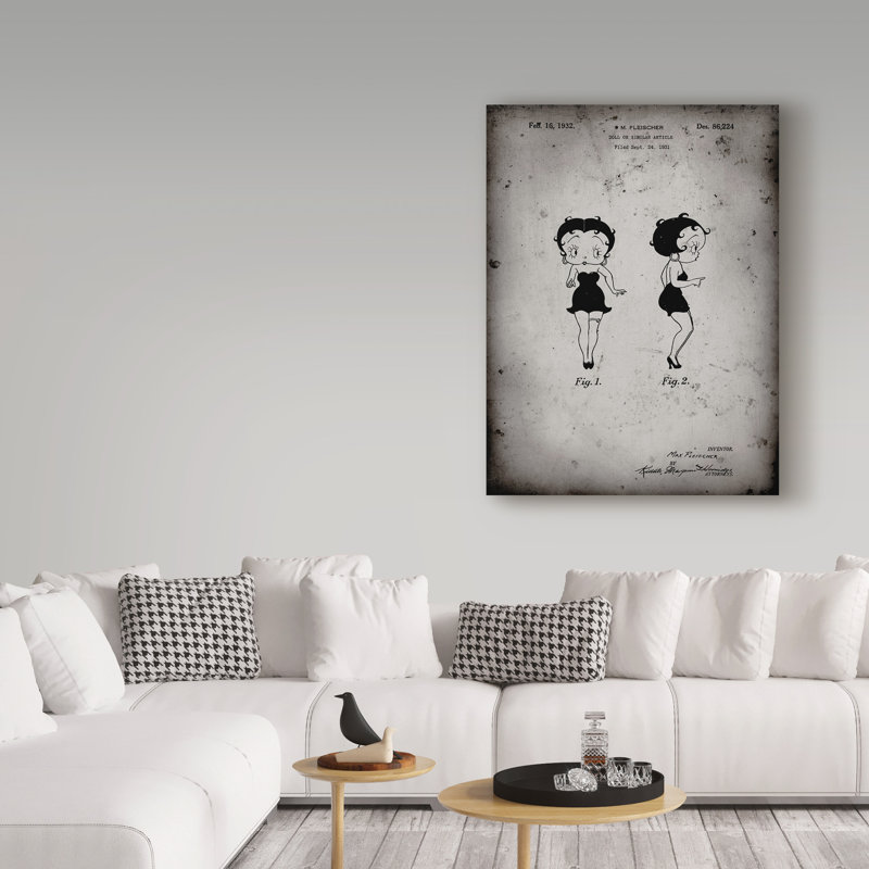 «Betty Boop» par Manilo, reproduction d'art sur toile tendue, H 19 po x l 14 po