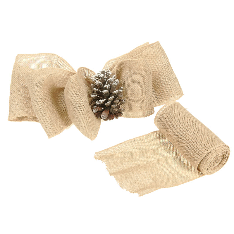 Ruban en toile de jute, H 60 po x l 6 po x P 0,1 po