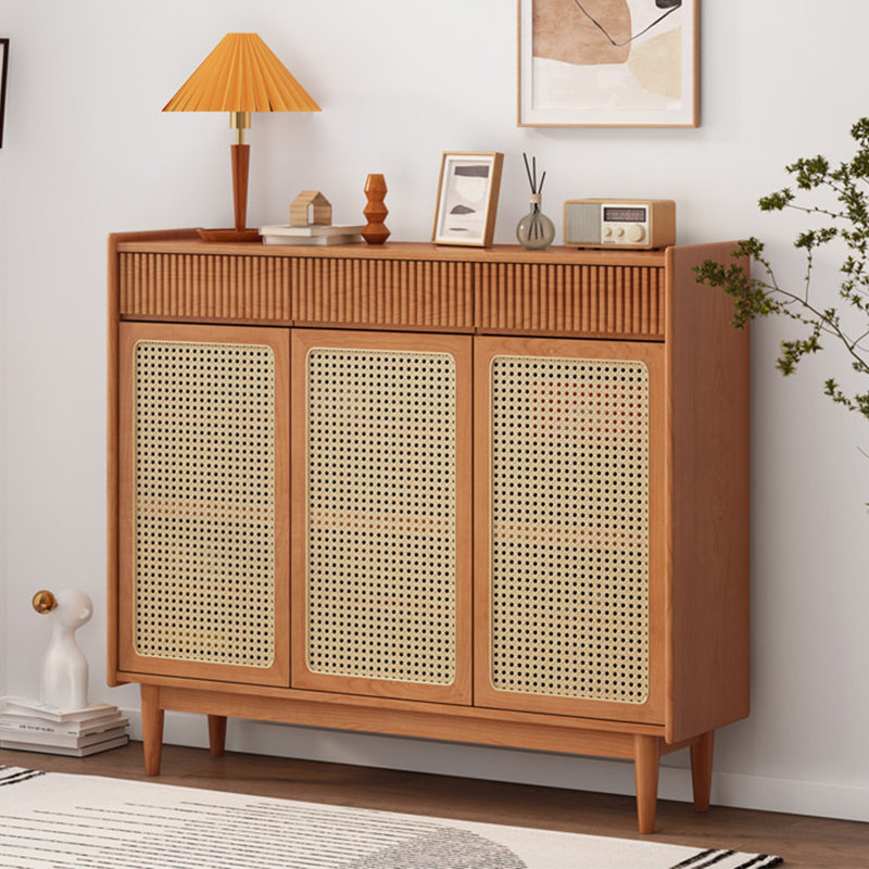 Nordic style simple luxurious storage shoe cabinet, Brown