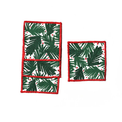 Balsam And Berry Print Cocktail Napkins Set Of 4