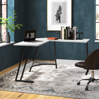Lacey L-Shaped Metal Base Computer Desk
