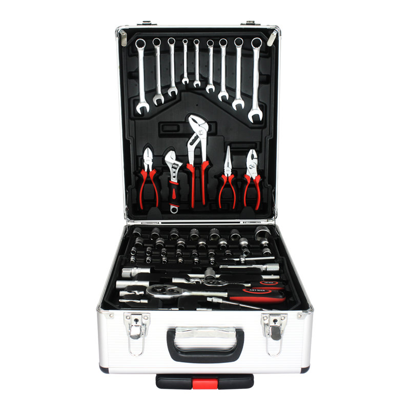 899Pcs Garden Tool Kit In 4 Transportable Toolbox - Silver With Lockable For Handyman Jobs, Silver