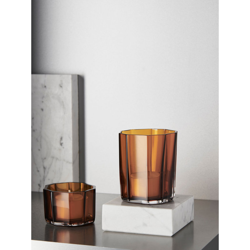 Votive à roseaux, H 3,4 po x l 2,6 po x P 2,6 po, Ambre