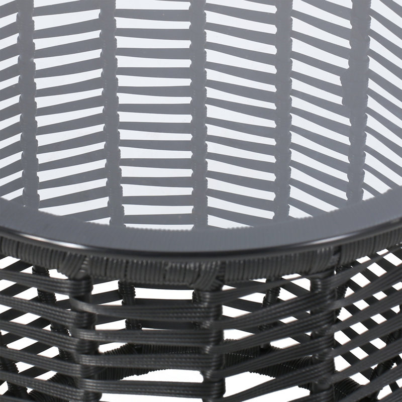 Outdoor Patio Side Table, Black