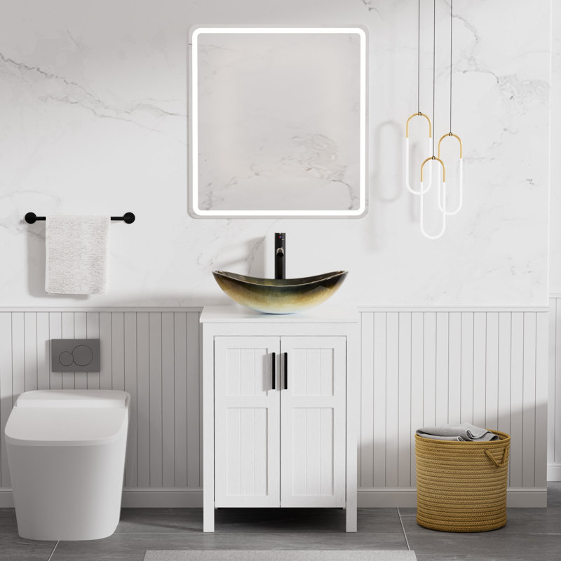 Tenny Free Standing Wall Mounted Single Double With Top, Black