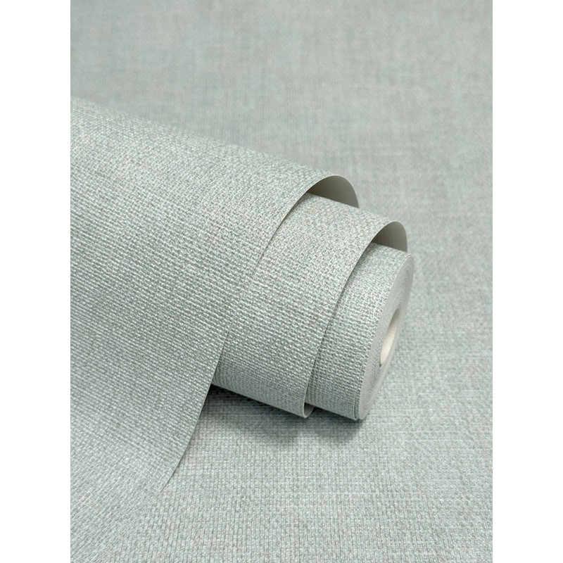 Hessian Plain Textured Italian Heavyweight Vinyl Wallpaper, Mineral Blue