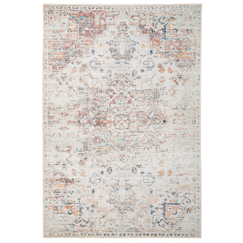 Machine Washable Beige Traditional Persian Style Distressed Living Room Area Rug, Rectangle 200 x 290 cm