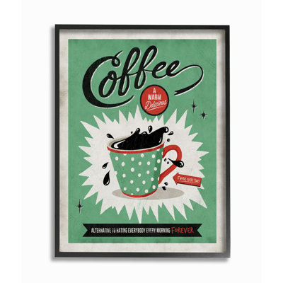 Coffee Cure Vintage Comic Book Green Red Design by Ester Kay - Graphic Art on Canvas