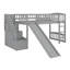 Lit mezzanine avec glissière, garde-corps et échelle convertible-1485007200