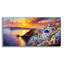 «Santorini Painted Sunset» par Rey Klimt, art mural en verre acrylique-540233410