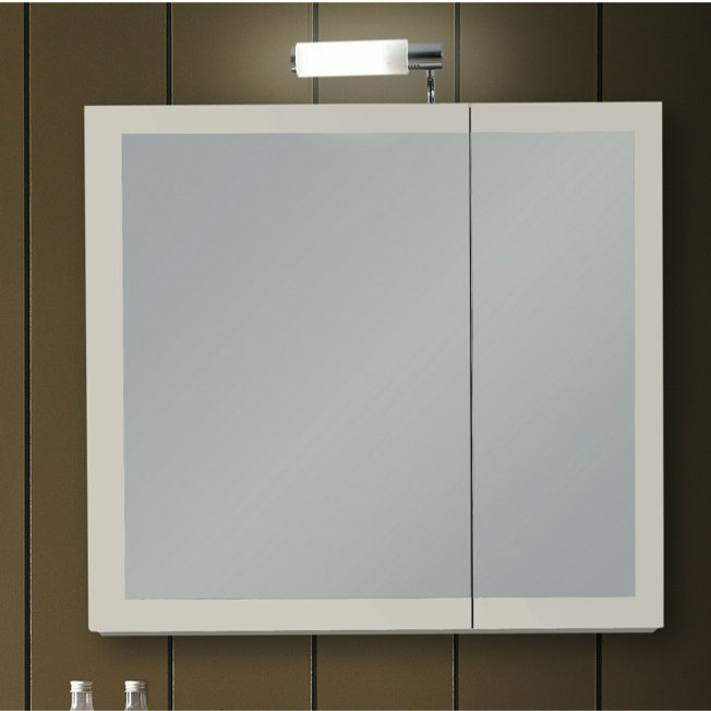 Armoire à pharmacie à fixation en surface avec 1 tablette réglable Luna, Blanc lustré