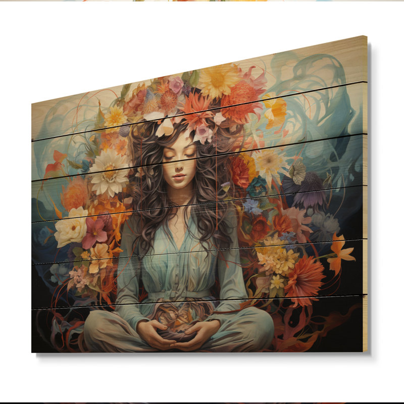 «Colorful Meditation Awakening Presence» sur impression sur bois, H 30 po x l 40 po x P 0,78 po