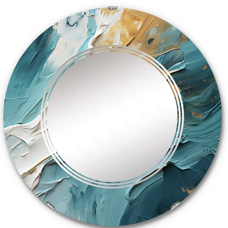 Ottovile - Miroir mural moderne rond, 24 po x 24 po