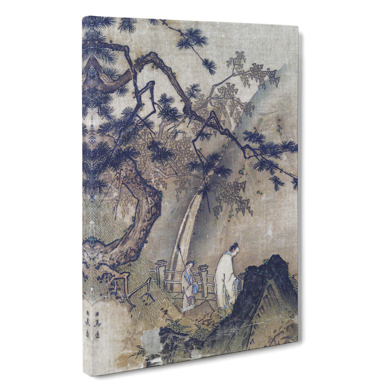 Viewing A Waterfall by Ma Yuan - Wrapped Canvas Painting, 60cm H x 40cm W x 3cm D