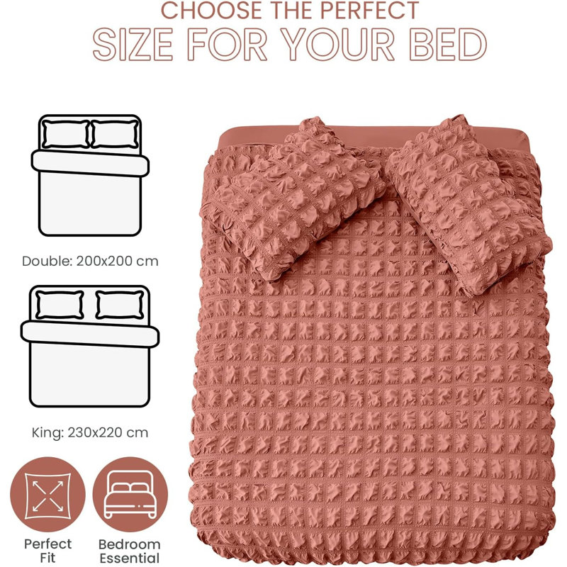 Polyester Duvet Cover Set, Double Duvet Cover + 2 Standard Pillowcases, CHARCOAL