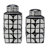 Geometric Ceramic Table Jar with Lid for Home Decor - Decorative Patterned Tall Jar for Shelf Styling, Console Display, and Tabletop Accent-86741829-86741826