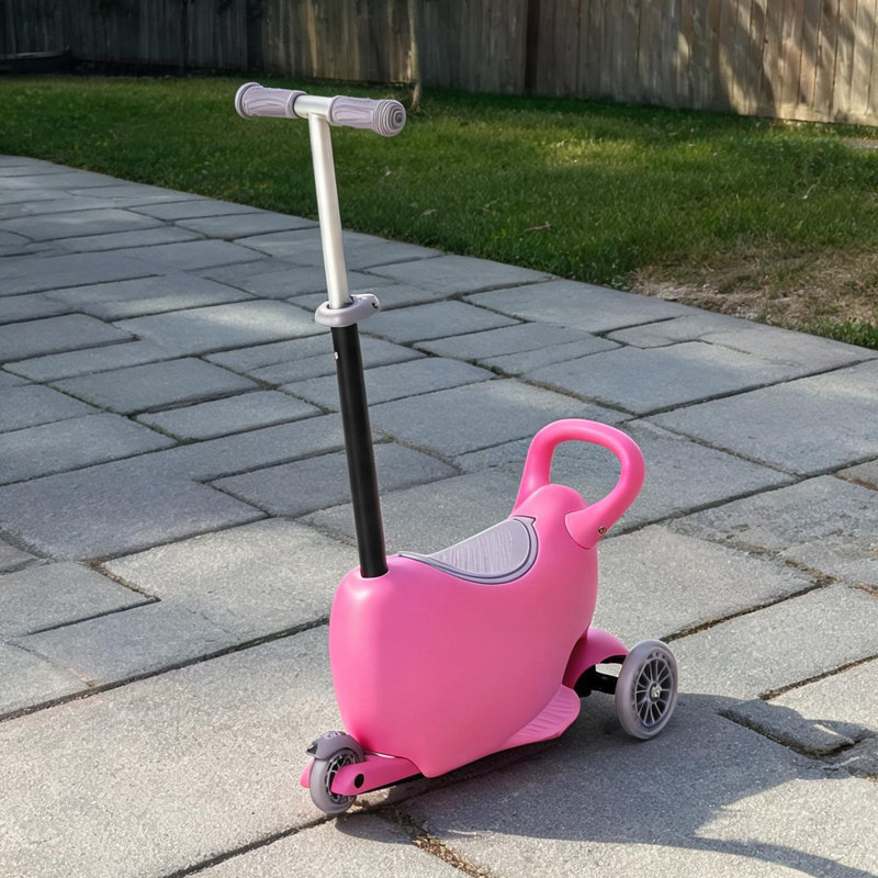 Rangement pour scooters pour enfants, rose, 22 x 9,5 x 30 po, avec design réglable, métal, rose, PP et métal