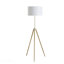 Lampe trépied moderne de 64 à 47 po de hauteur réglable en laiton / or brillant pour salon, lampe sur pied pour chambre à coucher