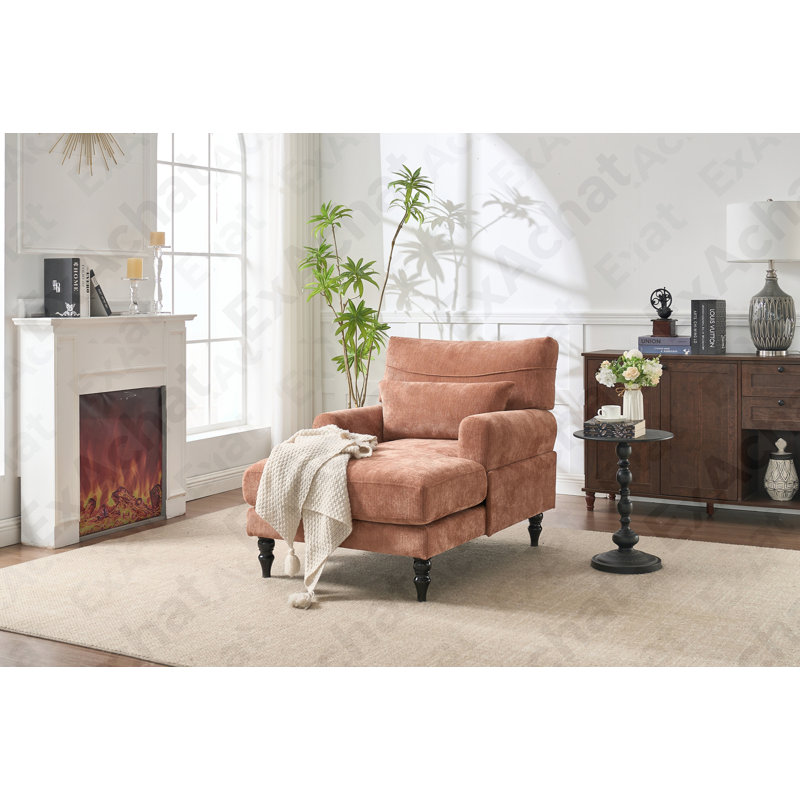 Méridienne moderne, fauteuil inclinable rembourré de loisirs d'intérieur, canapé-lit pour chambre à coucher, salon, salle d'étude, bureau, ORANGE