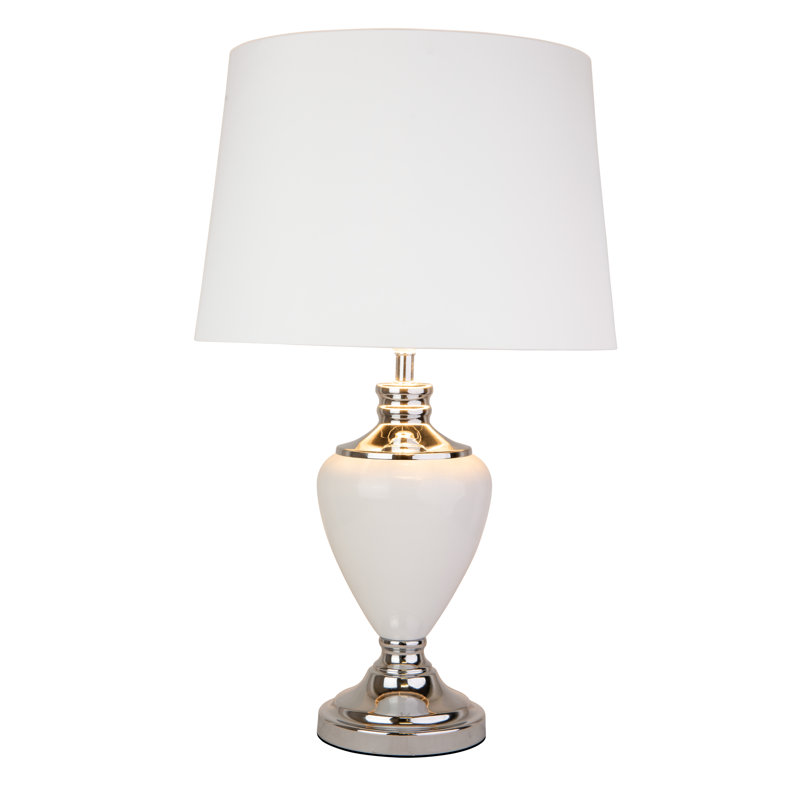 Edie 57Cm  Modern Classic Table Lamp, White Chrome