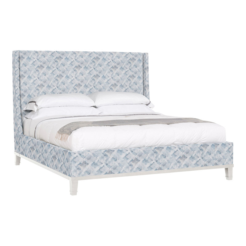 Michael Weiss Upholstered Wingback Bed, Casa Blanca, Tuck Graphite